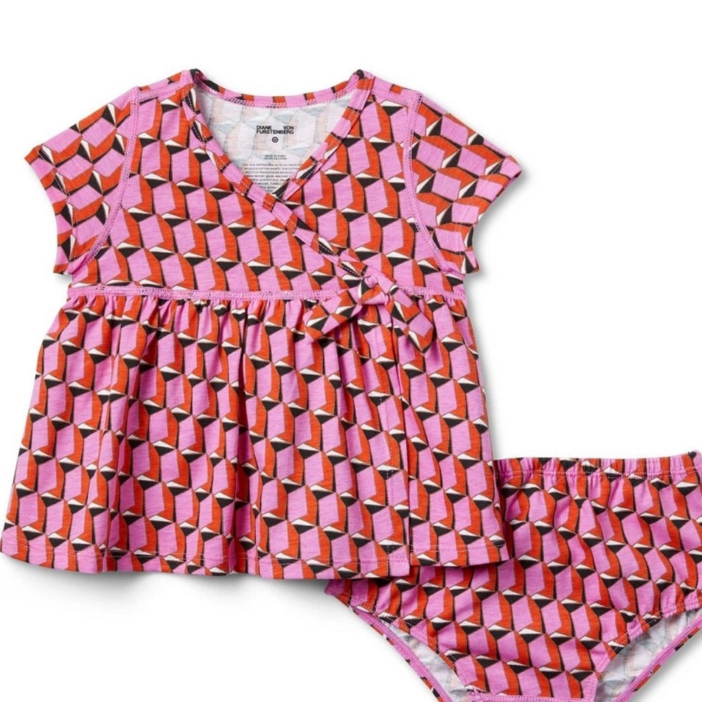 Diane Von Furstenberg for Target 2 piece  pink red baby girl 12 months